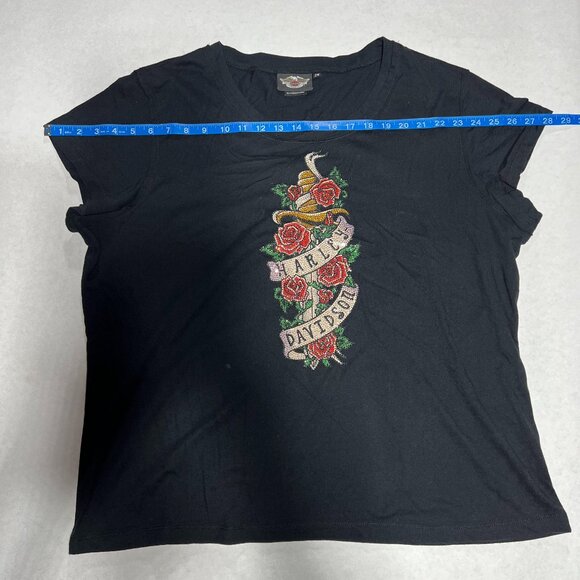 Womens Harley Davidson jeweled short sleeve size 2W - Picture 8 of 8